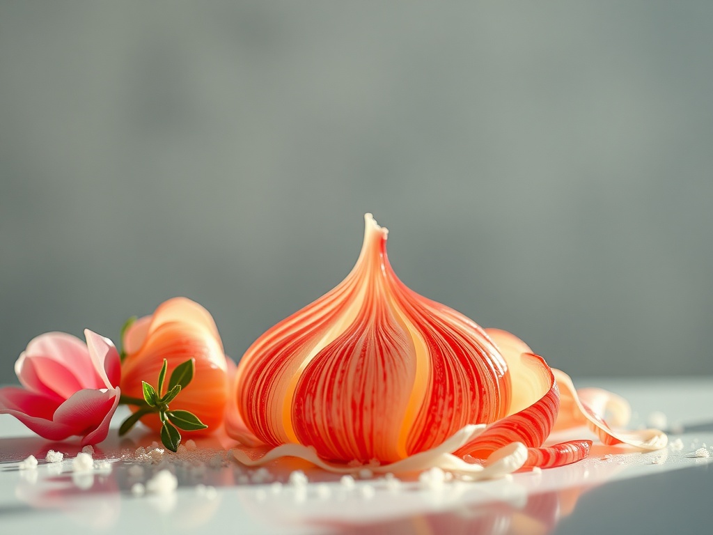 Изображение декоративного элемента с нежными рисованными полосами и цветами на фоне.